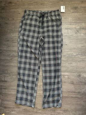 Men's Black & White Plaid Drawstring comfy pants